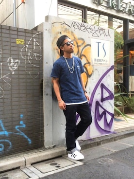 「アイテム（ネックレス）」を使った、ちゅうさん（メンズ・166cm）の春コーディネート