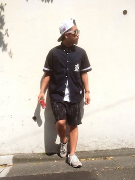 「アイテム（チノパンツ）」を使った、ちゅうさん（メンズ・166cm）の春コーディネート