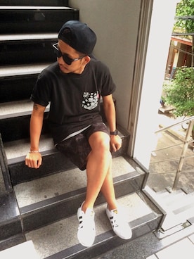 「BEAUTY&YOUTH UNITED ARROWS（ビューティーアンドユースユナイテッドアローズ）の＜G-SHOCK＞ DW-D5600P-1JF/腕時計（アナログ腕時計）」を使った、ちゅうさん（メンズ・166cm）の夏コーディネート