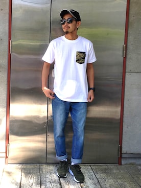 「BEAUTY&YOUTH UNITED ARROWS（ビューティーアンドユースユナイテッドアローズ）の＜G-SHOCK＞ DW-D5600P-1JF/腕時計（アナログ腕時計）」を使った、ちゅうさん（メンズ・166cm）の春コーディネート