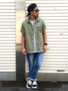 「BEAUTY&YOUTH UNITED ARROWS（ビューティーアンドユースユナイテッドアローズ）の＜G-SHOCK＞ DW-D5600P-1JF/腕時計（アナログ腕時計）」を使った、ちゅうさん（メンズ・166cm）の春コーディネート