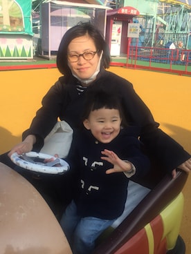 「お正月」｜「アイテム（ノーカラージャケット）」を使った、tetsukoさん（キッズ・80cm）の冬コーディネート