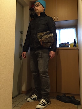 「BEN DAVIS（ベンデイビス）のアイテム（ハンチング/ベレー帽）」を使った、ryouta&S and Hさん（メンズ・173cm）の冬コーディネート