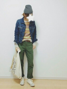 「TODAY'S SPECIAL（トゥデイズスペシャル）のMARCHE BAG/マルシェバッグ（エコバッグ/サブバッグ）」を使った、ha..さん（レディース・160cm）の冬コーディネート