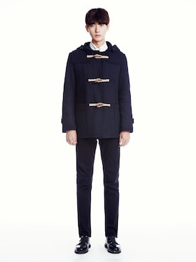 「アイテム（ダッフルコート）」を使った、CLIFさん（メンズ・187cm）の冬コーディネート