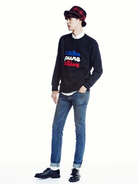 「MTM」｜「アイテム（帽子）」を使った、CLIFさん（メンズ・187cm）の冬コーディネート