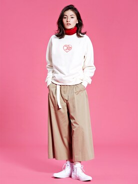 「MTM」｜「アイテム（スウェット）」を使った、CLIFさん（レディース・165cm）の秋コーディネート