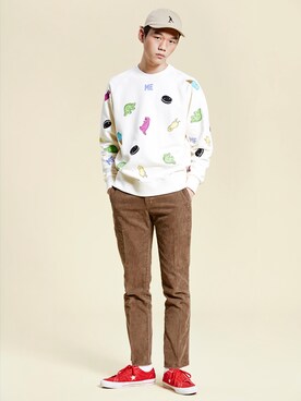 「MTM」｜「アイテム（帽子）」を使った、CLIFさん（メンズ・185cm）の秋コーディネート