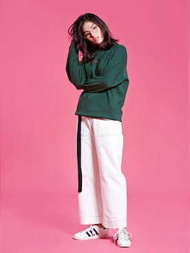 「MTM」｜「アイテム（スウェット）」を使った、CLIFさん（レディース・165cm）の冬コーディネート