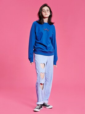 「MTM」｜「アイテム（スウェット）」を使った、CLIFさん（レディース・165cm）の冬コーディネート
