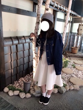 「GRL（グレイル）のアイテム（デニムジャケット）」を使った、まりもさん（レディース・157cm）の春コーディネート