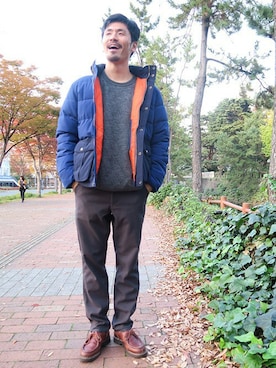 「GAP（ギャップ）のアイテム（ナイロンジャケット）」を使った、seijiさん（メンズ・183cm）の冬コーディネート