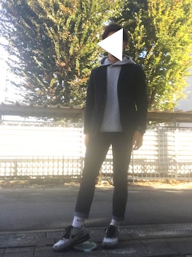 「GU（ジーユー）の（GU）スキニーフィットジーンズ（MEN ⁄ ジーンズ）」を使った、ざっきーさん（メンズ・170cm）の秋コーディネート