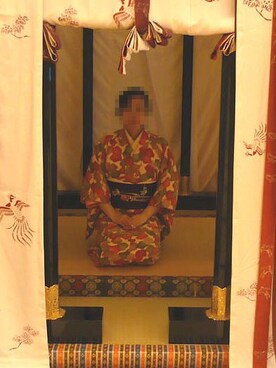 「アイテム（浴衣）」を使った、安見梅子さん（レディース・158cm・30代）の秋コーディネート