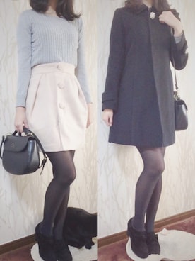 「CECIL McBEE（セシルマクビー）のアイテム（その他アウター）」を使った、nya☽さん（レディース・166cm）の冬コーディネート