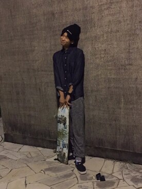 「PLAN B（プランビー）のアイテム」を使った、KEITOさん（メンズ・172cm）の秋コーディネート