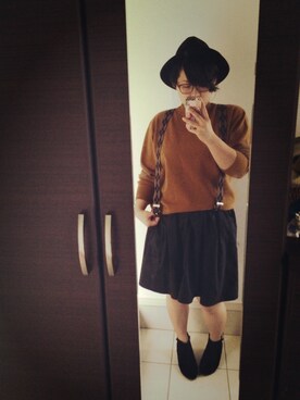 「EDDY GRACE（エディグレース）のアイテム」を使った、笑美∞さん（レディース・160cm）の秋コーディネート