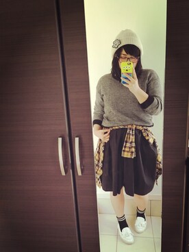 「EDDY GRACE（エディグレース）のアイテム」を使った、笑美∞さん（レディース・160cm）の秋コーディネート