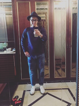 「SCALA（スカラ）のアイテム（帽子）」を使った、신'sさん（メンズ・176cm）の秋コーディネート