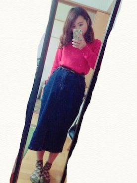 「アイテム（レッグウォーマー、グリーン系）」を使った、냐냐.さん（レディース・148cm）の秋コーディネート