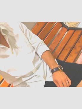 「GU（ジーユー）のアイテム（シャツ/ブラウス、ホワイト系）」を使った、ryuuさん（メンズ・165cm）の夏コーディネート