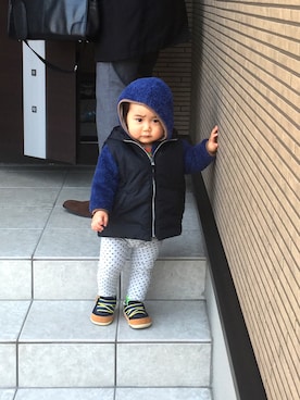 「COMME CA DU MODE（コムサデモード）のアイテム（ジャケット/アウター）」を使った、みぃさん（キッズ・80cm）の春コーディネート