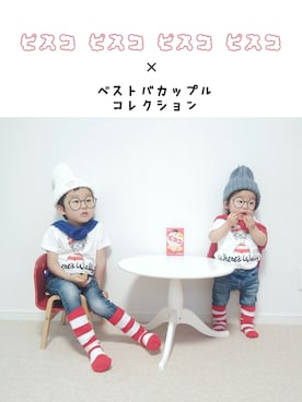「カップルコーデ」｜ピスコ☆兄妹さん（キッズ・80cm）の春コーディネート