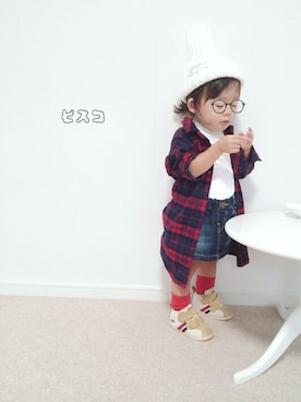 「アイテム（シャツワンピース）」を使った、ピスコ☆兄妹さん（キッズ・80cm）の秋コーディネート