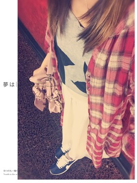 「アイテム（アンサンブル、レッド系）」を使った、keiさん（レディース・155cm）の夏コーディネート