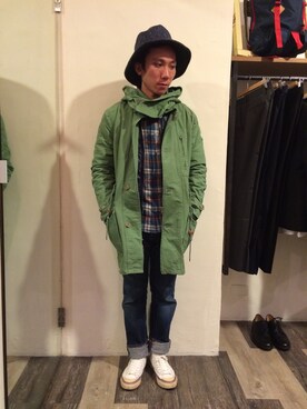 「plain-me（プレインミー）のアイテム（ノーカラージャケット）」を使った、caperさん（メンズ・165cm）の冬コーディネート