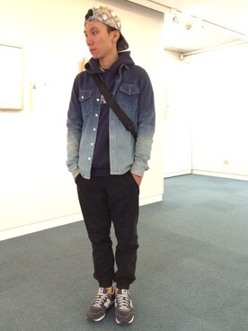 「wisdom（ウィズダム）のアイテム（キャップ）」を使った、caperさん（メンズ・165cm）の冬コーディネート