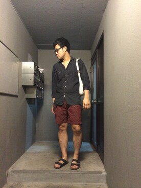 「OLD JOE & CO.（オールドジョーアンドコー）のアイテム（シャツ/ブラウス）」を使った、INDVEさん（メンズ・188cm）の夏コーディネート