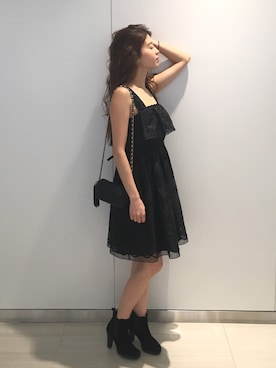 「black」｜chieさん（レディース・160cm）の春コーディネート