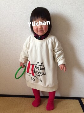 「UNIQLO（ユニクロ）のアイテム（チュニック）」を使った、YUchanさん（キッズ・80cm）の冬コーディネート