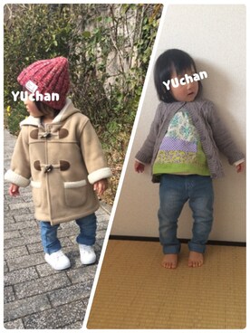 「RAGMART（ラグマート）のアイテム（チュニック）」を使った、YUchanさん（キッズ・80cm）の冬コーディネート