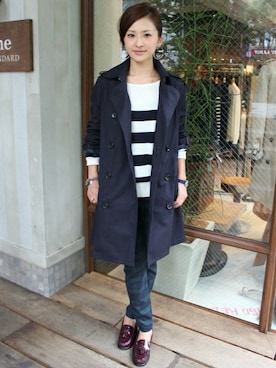 「JOURNAL STANDARD relume（ジャーナルスタンダード　レリューム）のアイテム（トレンチコート）」を使った、Makkieさん（レディース・158cm）の秋コーディネート
