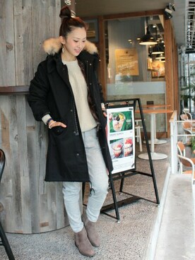 「JOURNAL STANDARD relume（ジャーナルスタンダード　レリューム）のアイテム（モッズコート）」を使った、Makkieさん（レディース・158cm）の秋コーディネート