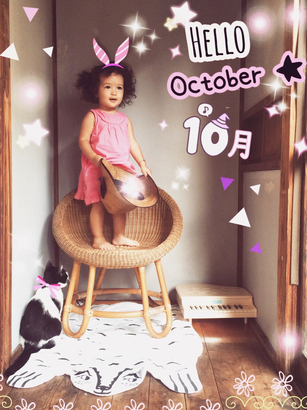 「kids、kidsfashion、女の子」｜「orchestraのアイテム（ドレス、ピンク系）」を使った、Coconさん（キッズ・90cm）の秋コーディネートの1枚目の写真