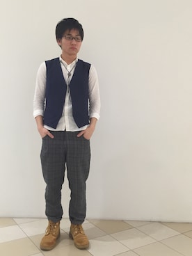 「SEVENDAYS=SUNDAY（セブンデイズサンデイ）のアイテム（スラックス）」を使った、生姜さん（メンズ・175cm）の春コーディネート