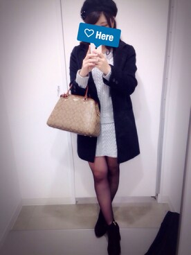 「H&M（エイチ・アンド・エム）のアイテム（モッズコート）」を使った、Nさん（レディース・159cm）の冬コーディネート