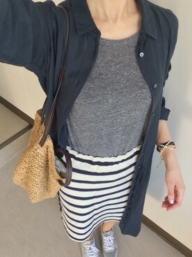 「アイテム（シャツワンピース）」を使った、Kao.89さん（レディース・163cm・20代）の春コーディネート