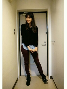 「PEACH JOHN（ピーチジョン）のアイテム（ブーティ）」を使った、NINAさん（レディース・176cm）の冬コーディネート