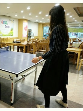 「Aラインスカート」｜「アイテム（腕時計）」を使った、NINAさん（レディース・176cm）の春コーディネート