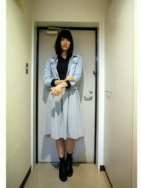 「イメチェン」｜「アイテム（ジャケット/アウター）」を使った、NINAさん（レディース・176cm）の春コーディネート