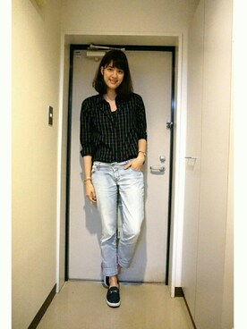 「present（プレゼント）のアイテム（ブレスレット）」を使った、NINAさん（レディース・176cm）の春コーディネート