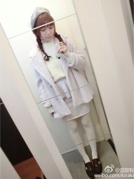 「アイテム（ピーコート、ピンク系）」を使った、甜甜私房miyu喵さん（レディース・168cm）の冬コーディネート