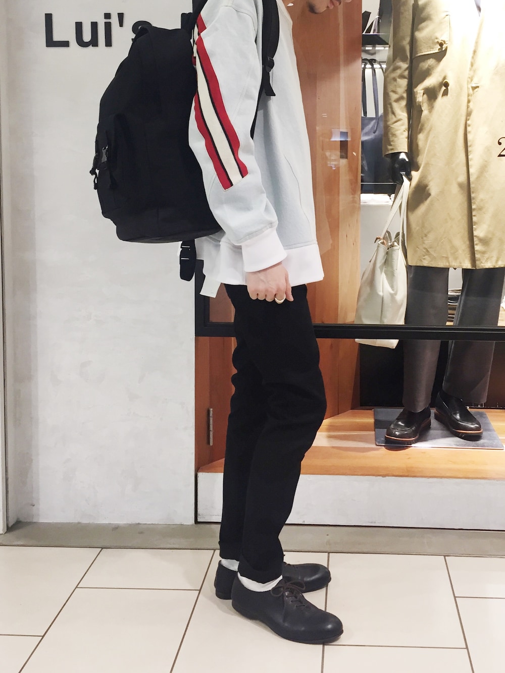 「denim、デニム、スエット、FACETASM、ビッグシルエット、ルイス(Lui's)」｜「FACETASMのアイテム（スウェット、ホワイト系）」を使った、yokaさん（メンズ・168cm）の春コーディネートの1枚目の写真