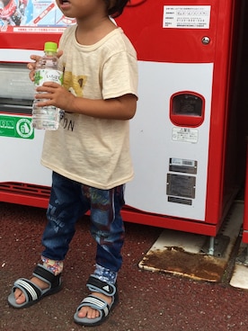 「GOTHAM（ゴッサム）のアイテム（パンツ）」を使った、nanananaさん（キッズ・100cm）の夏コーディネート