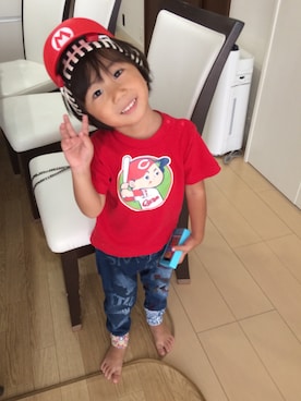 「GOTHAM（ゴッサム）のアイテム（パンツ）」を使った、nanananaさん（キッズ・100cm）の夏コーディネート