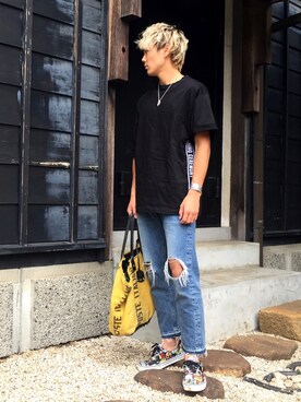 「OPENING CEREMONY（オープニングセレモニー）のアイテム（Tシャツ/カットソー）」を使った、KE-TAさん（メンズ・178cm）の夏コーディネート